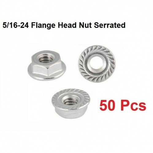 (Qty 50) 5/16-24 Flange Head Nut Serrated